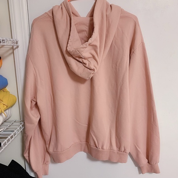 H&M Divided Dusky Pink Crop Top Hoodie - Picture 4 of 5